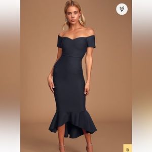 Lulu’s off the shoulder midi dress